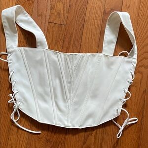 Edit by Nine Elegant White Lace-Up Corset Bra
